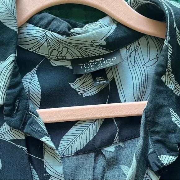 Topshop maternity blue floral dress  button down - Picture 3 of 7